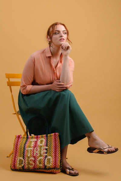 Peach Charlot Top