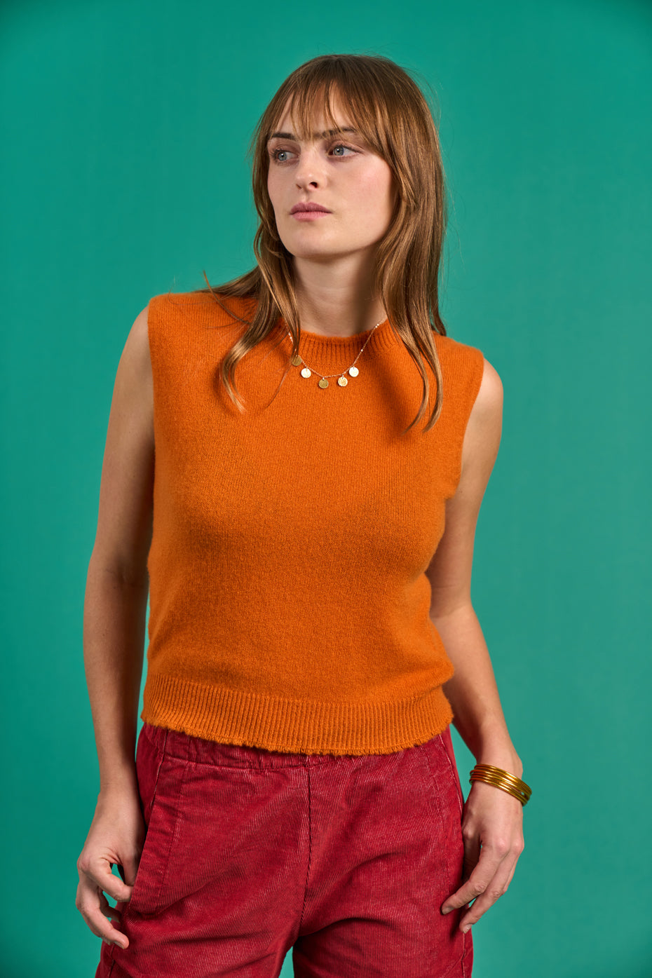 Distressed Tank Tangelo