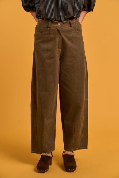 Brown Barrel Leg Jeans