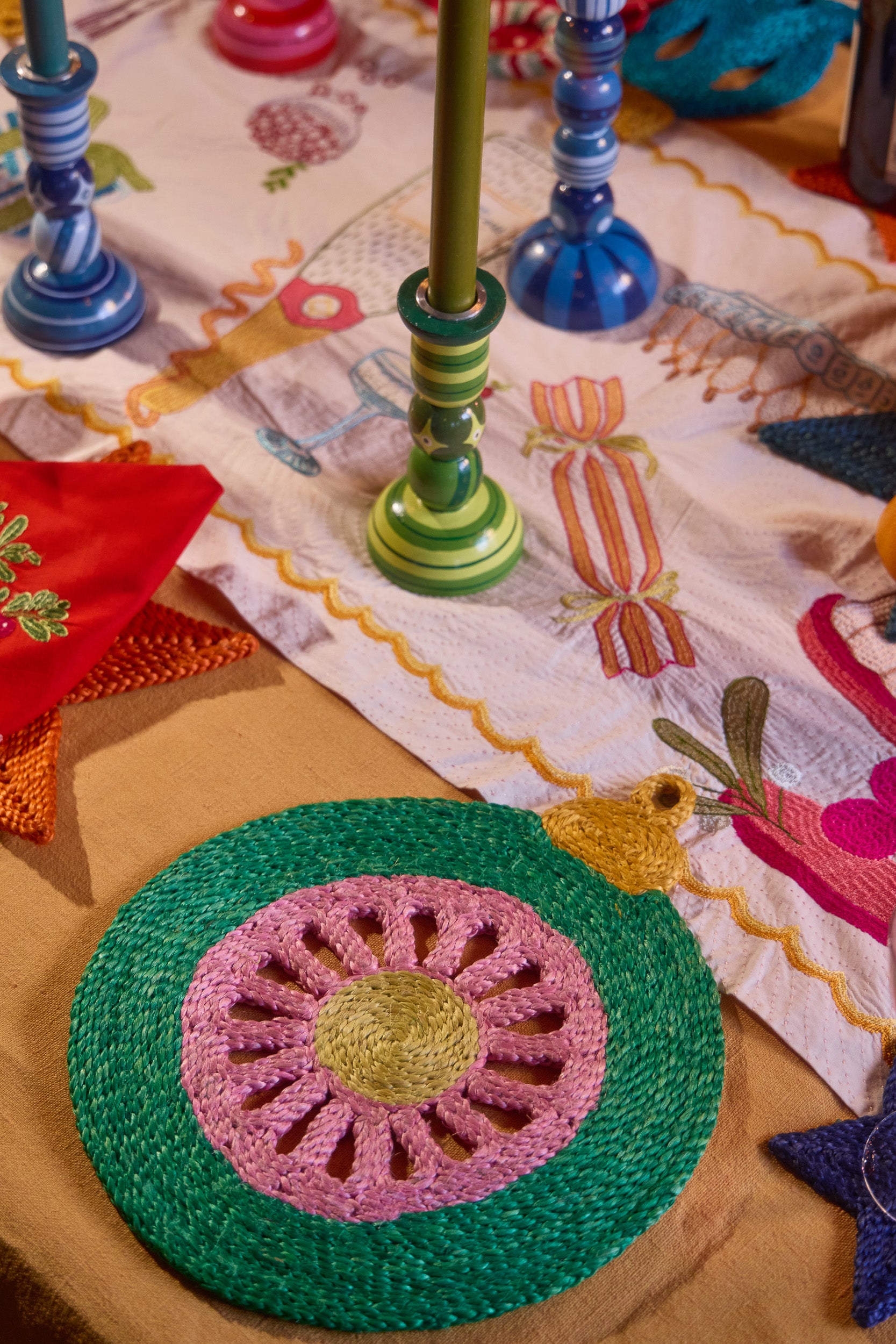 Green Round Bauble Placemat