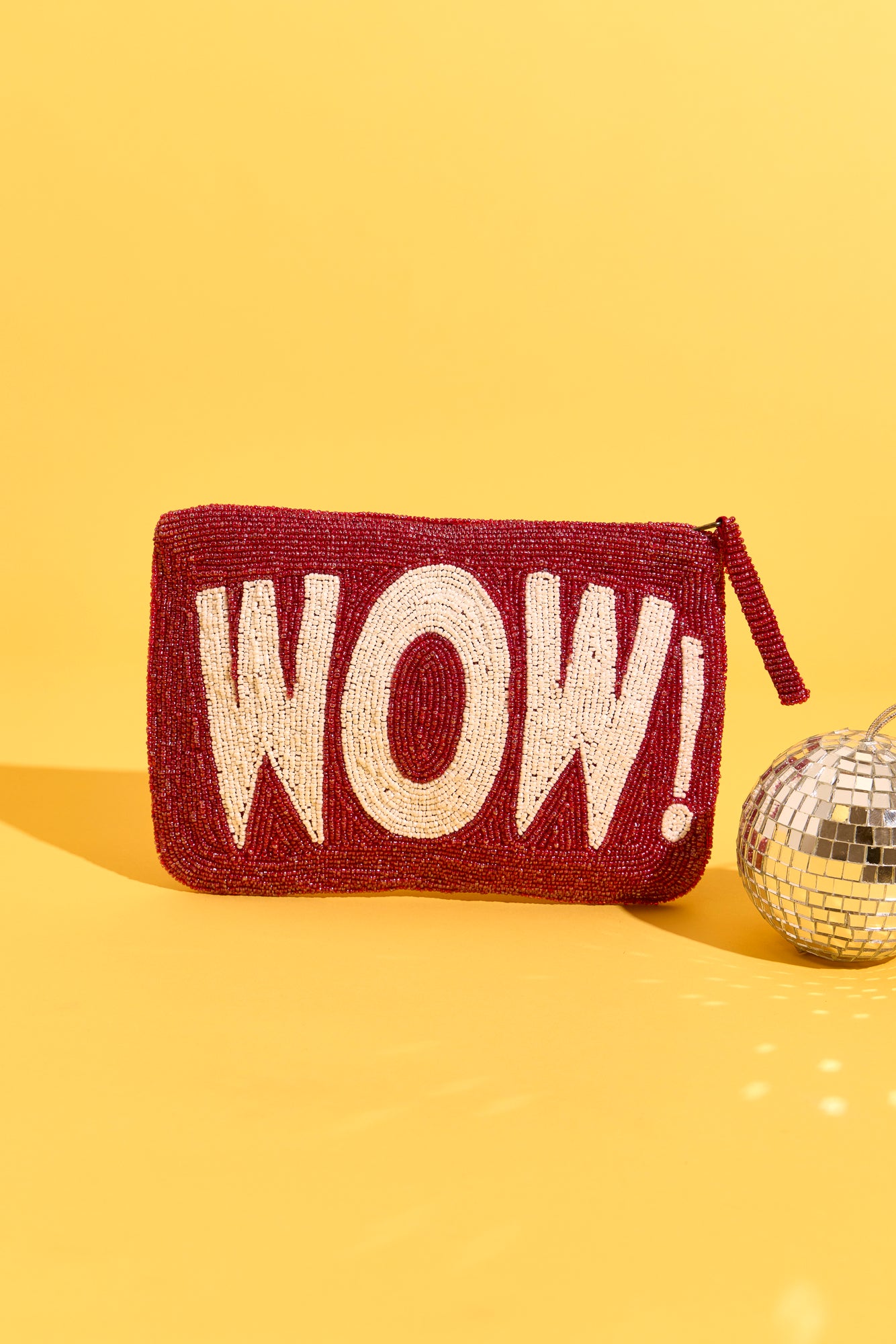 Wow! beaded clutch - Ruby red