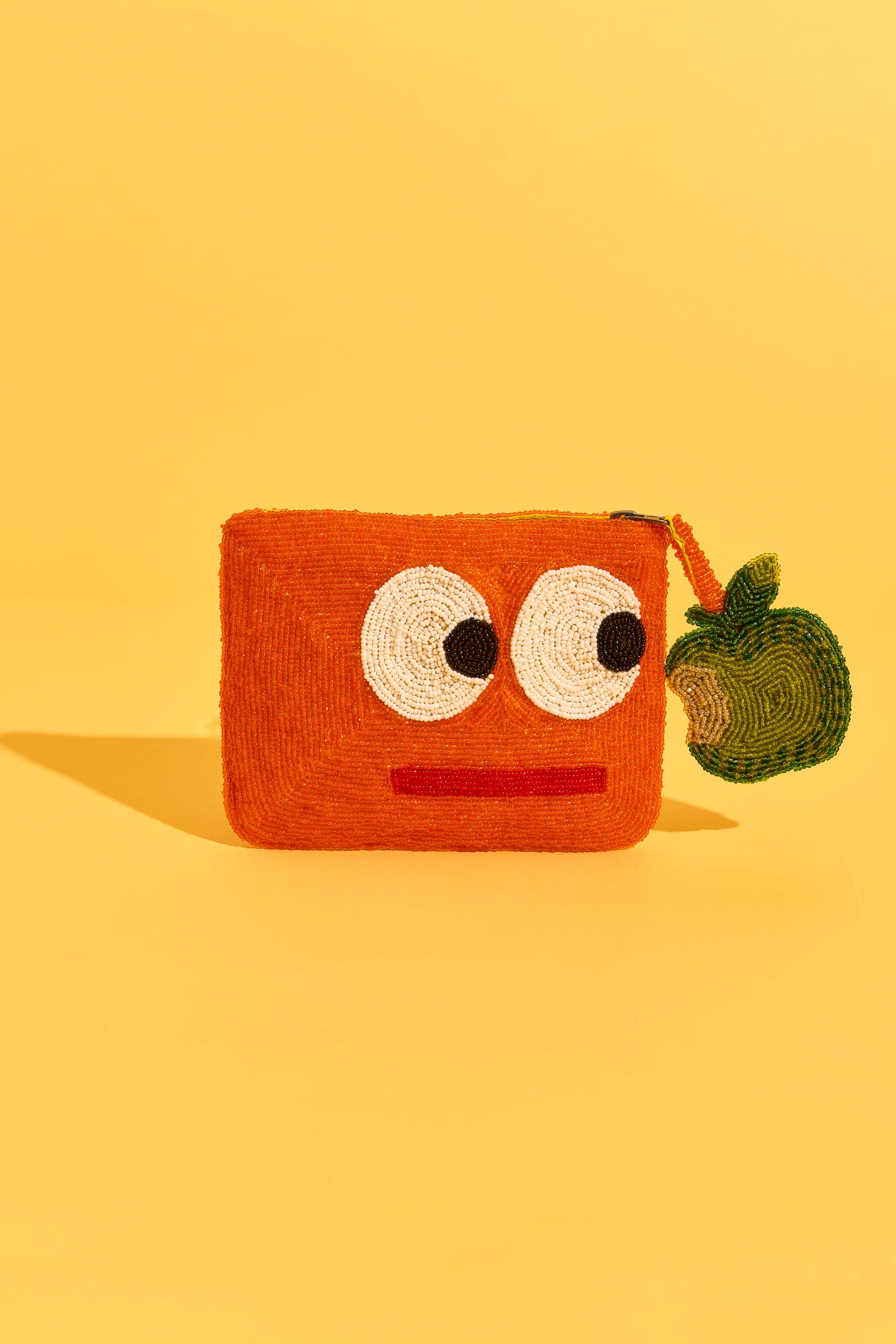 Big eyes mini clutch with apple charm - Orange