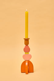 Colourblock Stackable Candlesticks - Rose