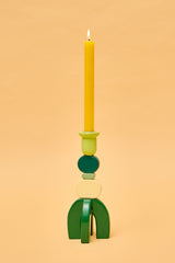 Colourblock Stackable Candlesticks - Green