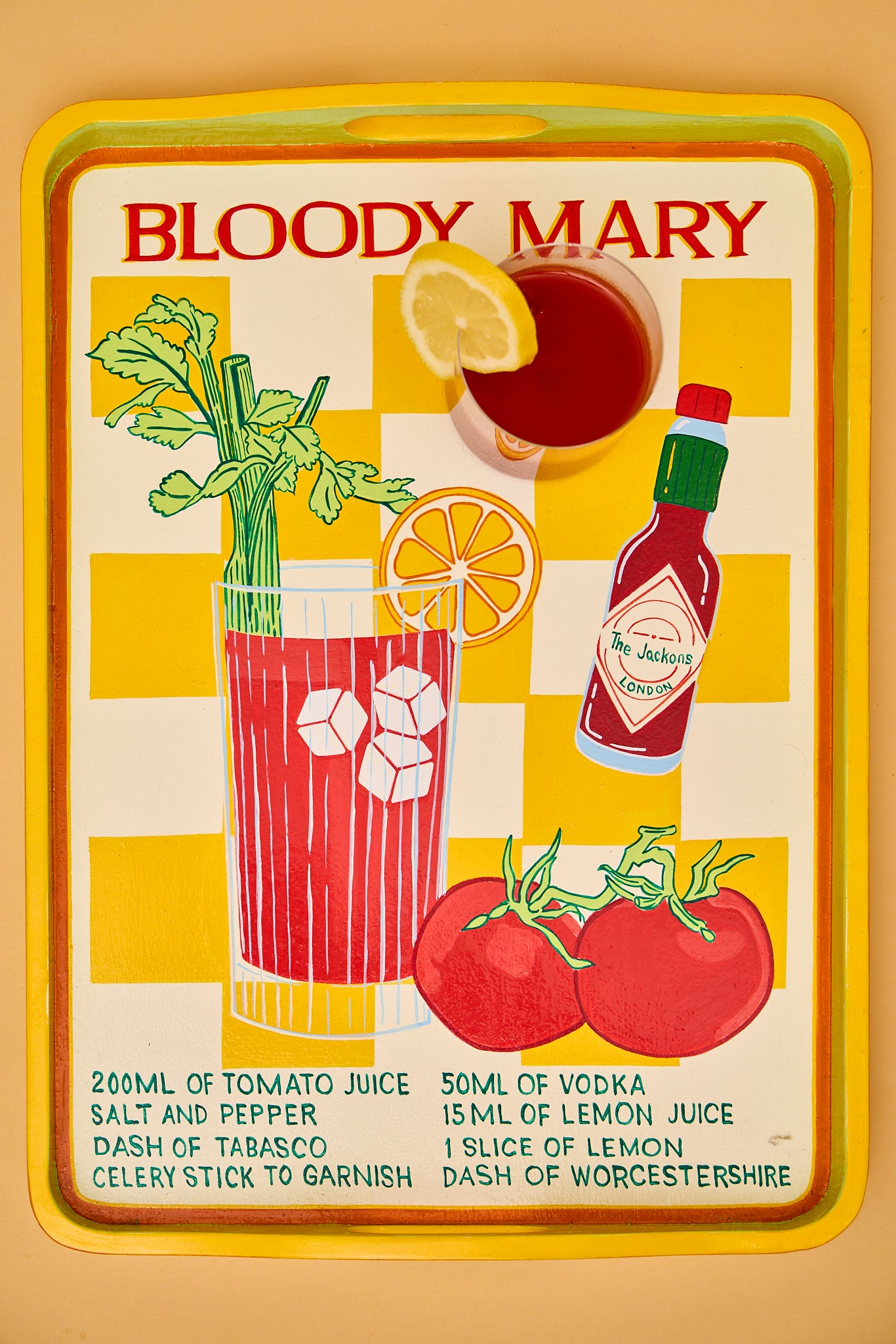 Bloody Mary Handpainted Tray