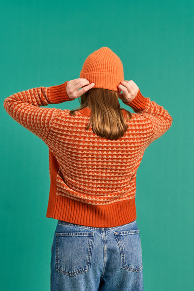 Angora Tuck Stitch Beanie