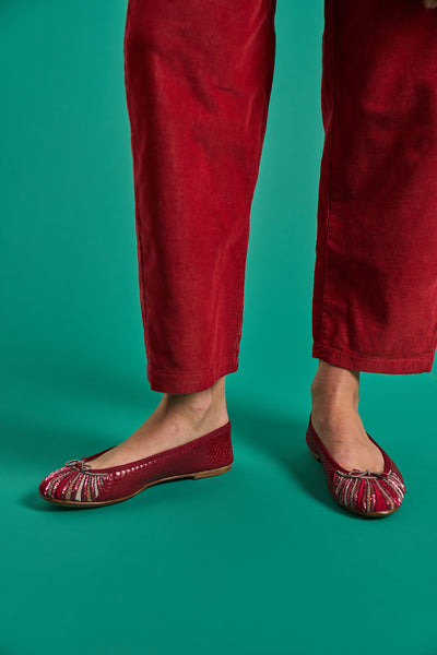 Meher Kakalia Miami Cranberry ballet shoe