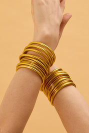 Mantra Thick Gold Bracelet
