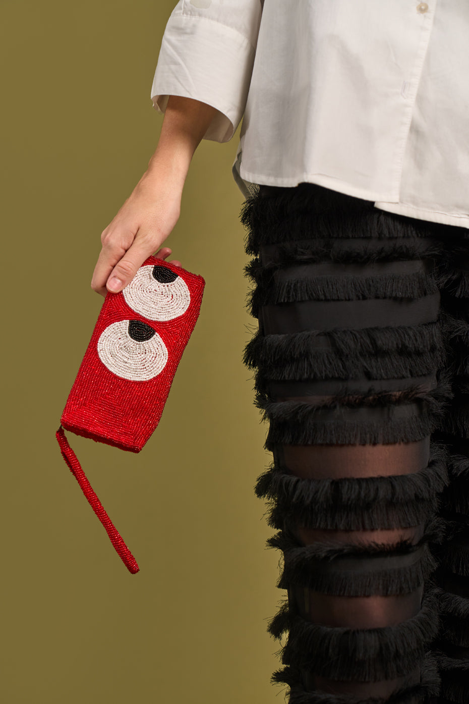 Lunettes Big Eyes Beaded Glasses Case