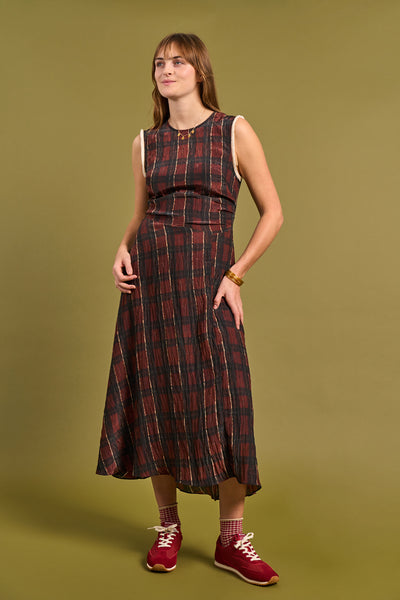 Atina Red Check Dress