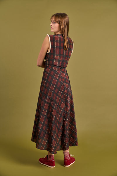 Atina Red Check Dress
