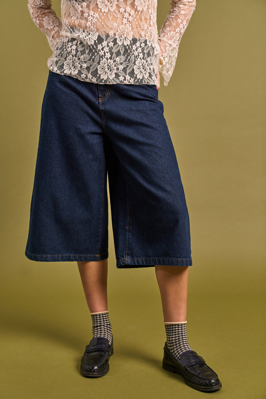 Denim Knee Shorts