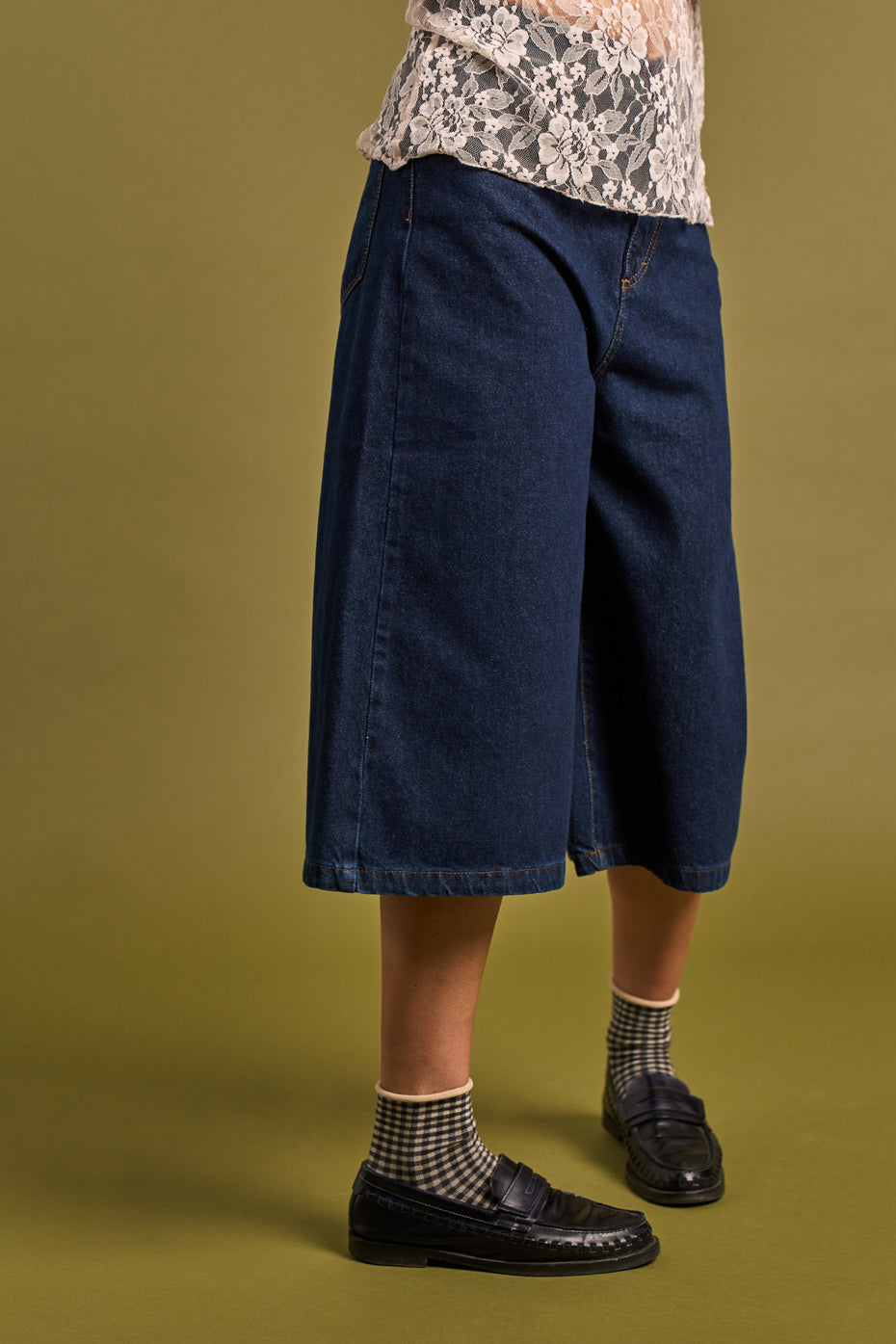 Denim Knee Shorts
