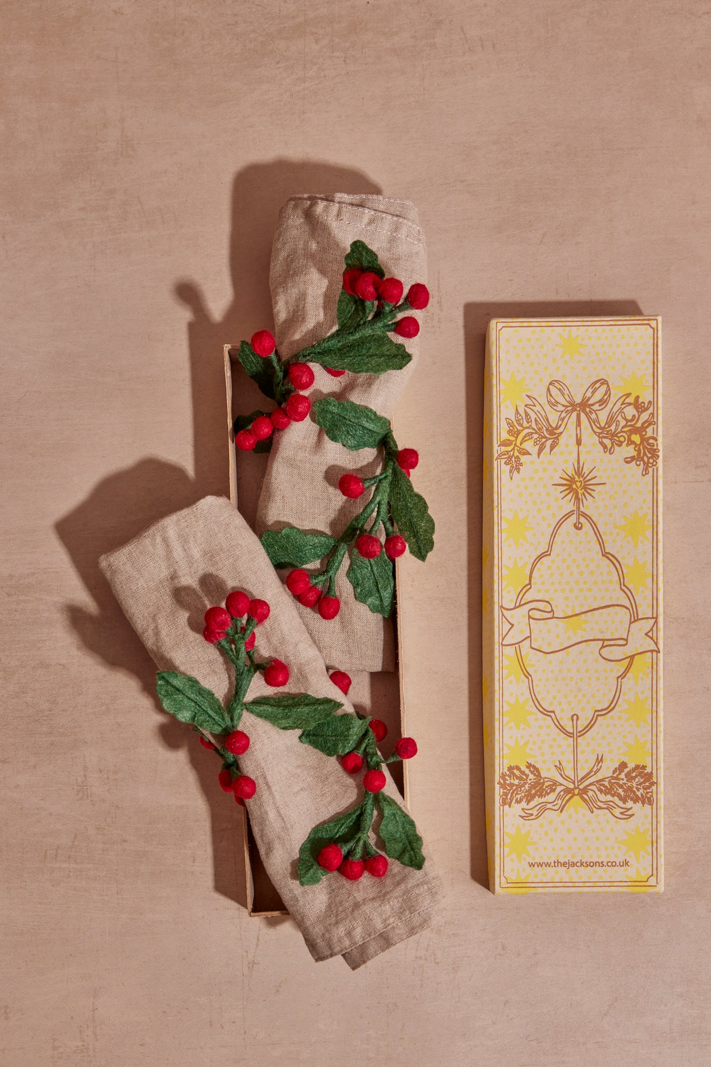 Napkin ring set - Holly