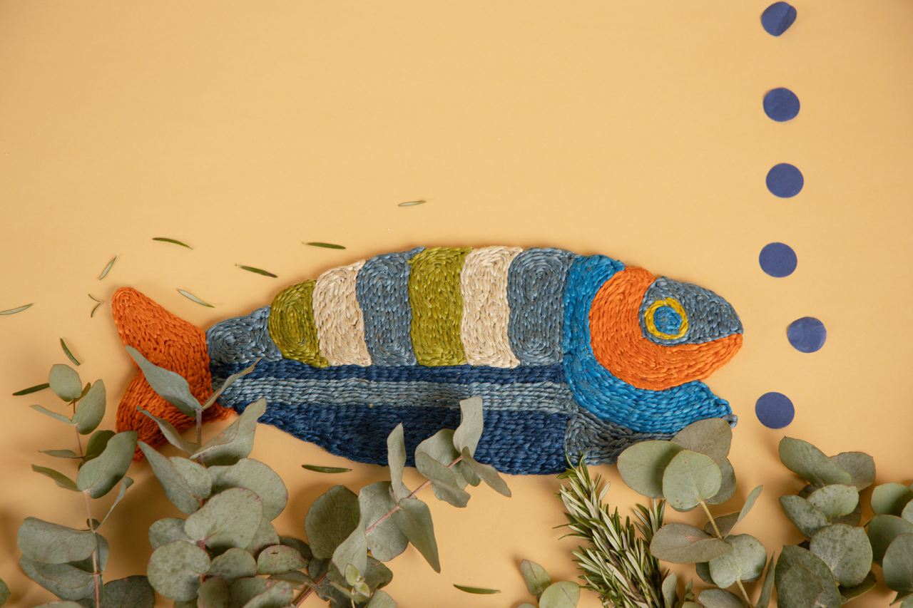 Blue-Orange Fish Placemat