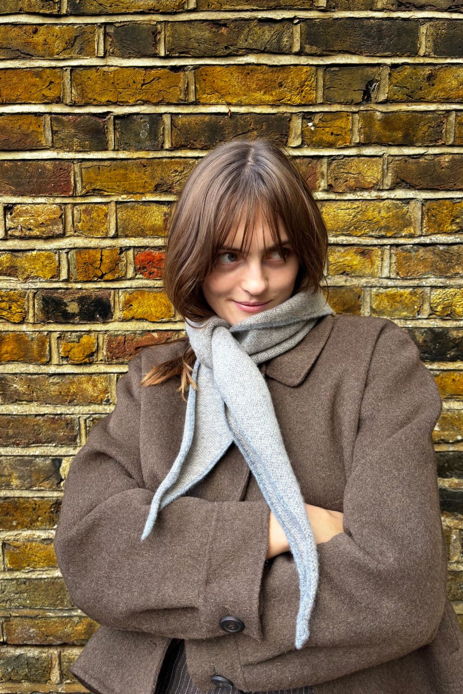 Grey Triangle Headscarf