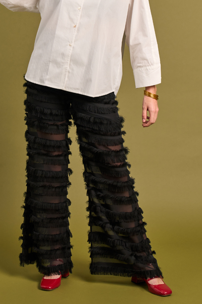 Laith fringe black trouser