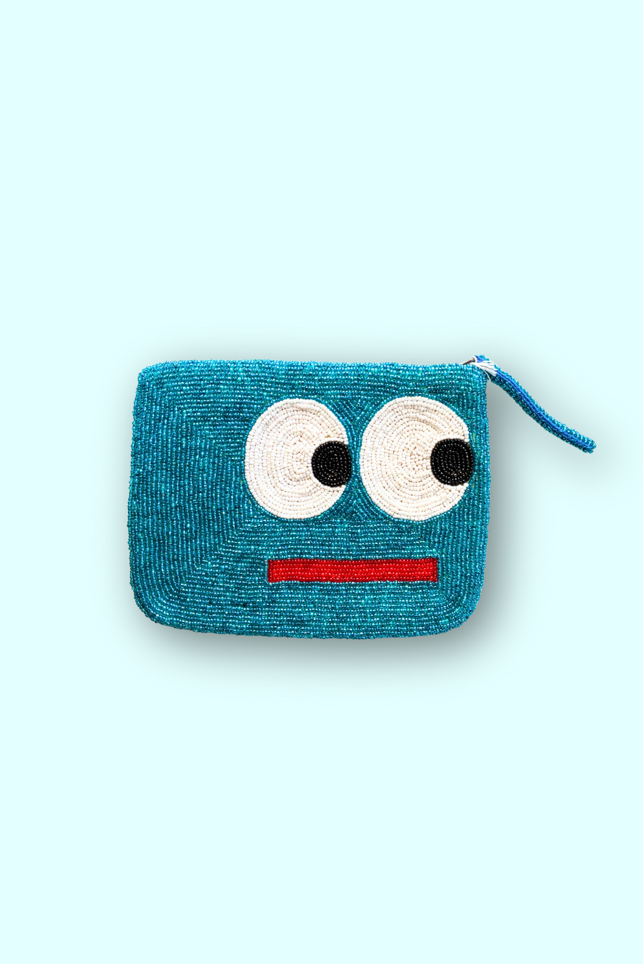 Big Eyes Mini Beaded Clutch - Turquoise