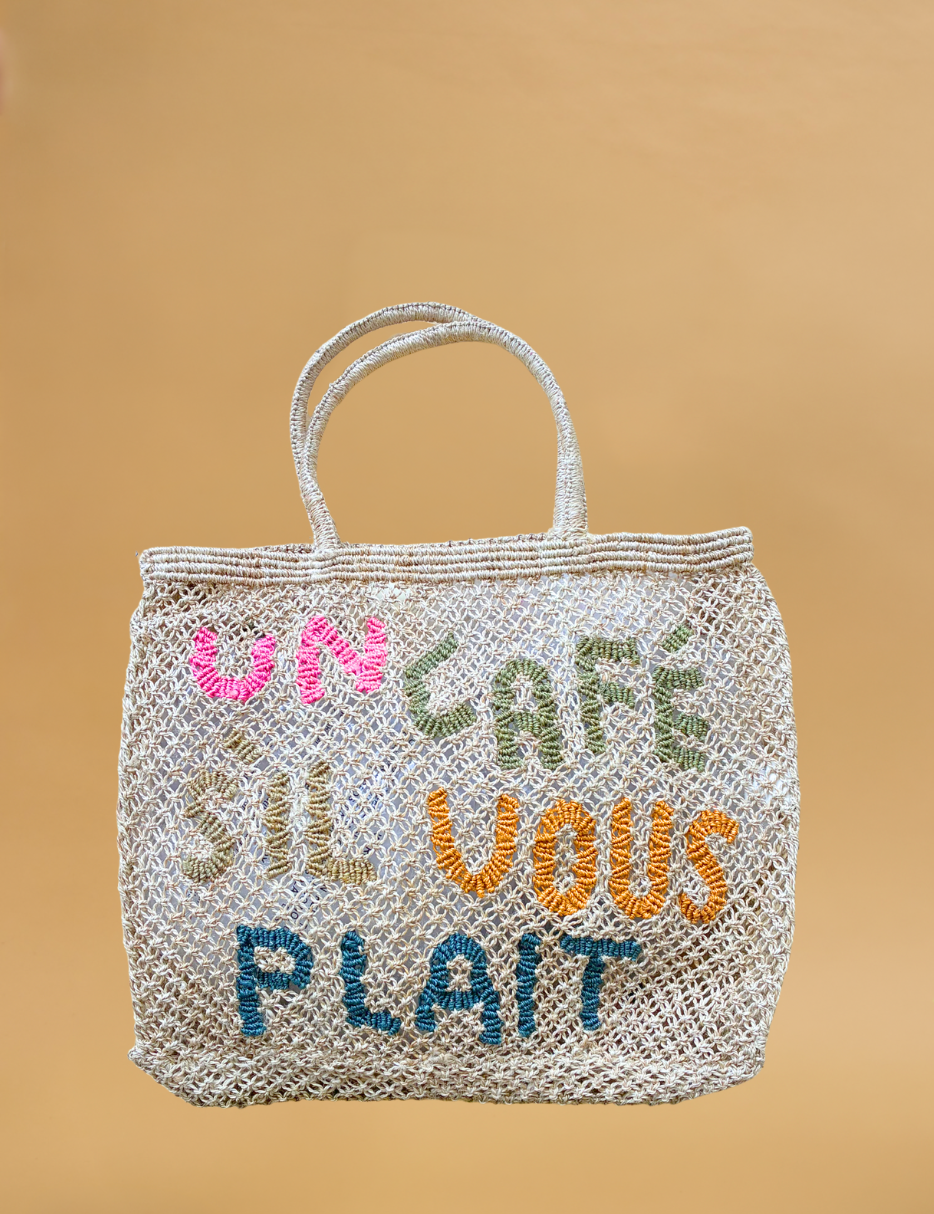 jute bag natural and multi