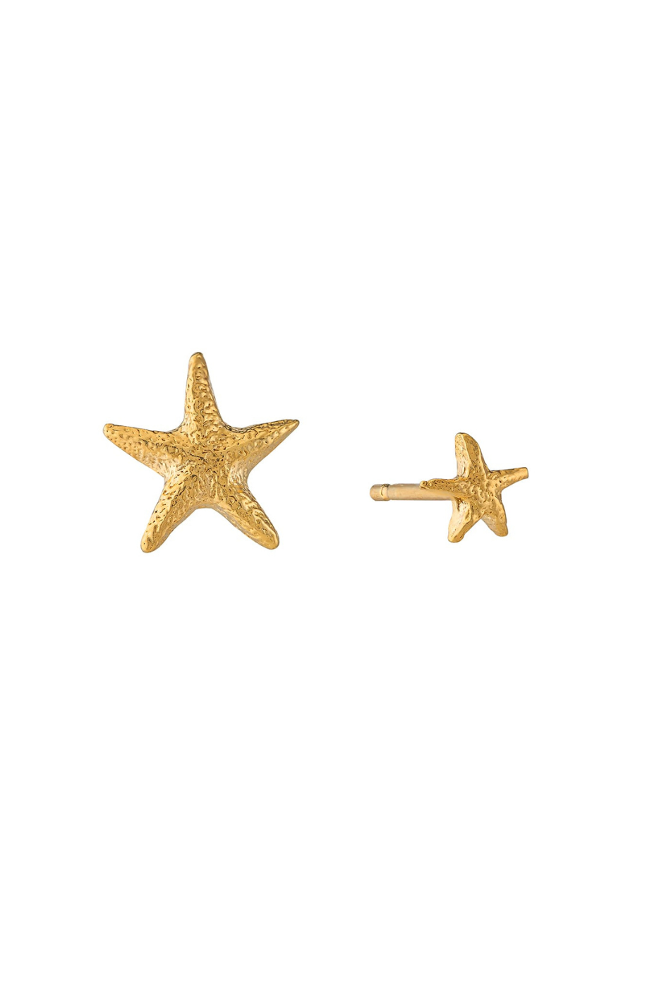 gold plated starfish stud earrings