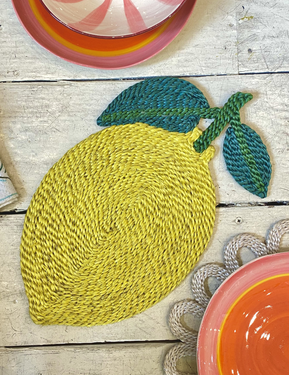 lemon jute placemat 