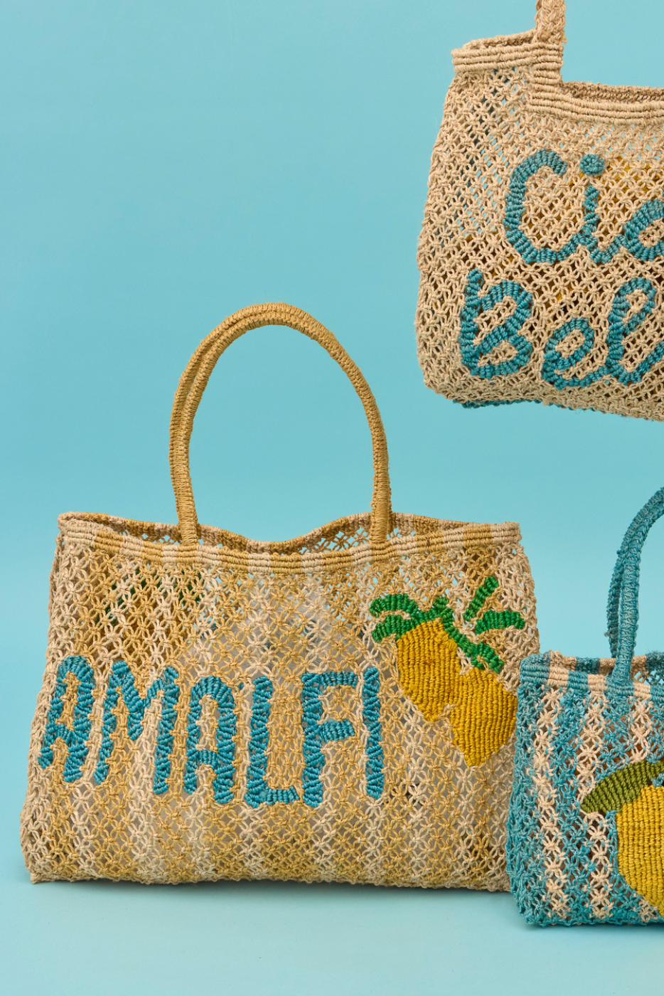 jute bag amalfi natural and yellow 