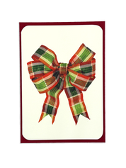 Red & Green Tartan Bow Card