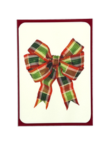 Red & Green Tartan Bow Card