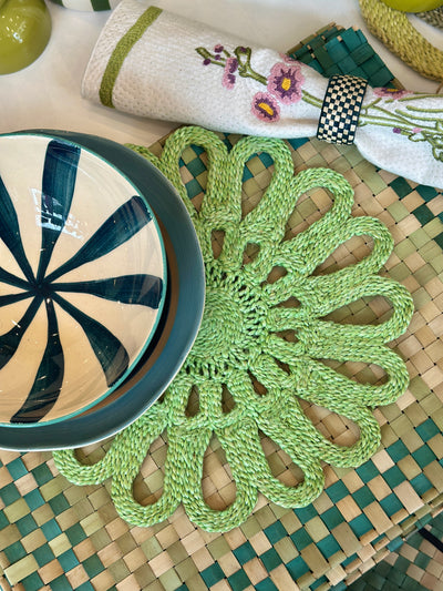 Flower placemat - Lime
