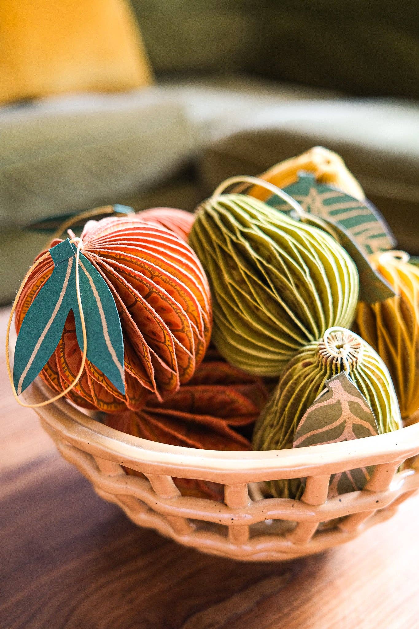 Orange Honeycomb Decoration by East End Press