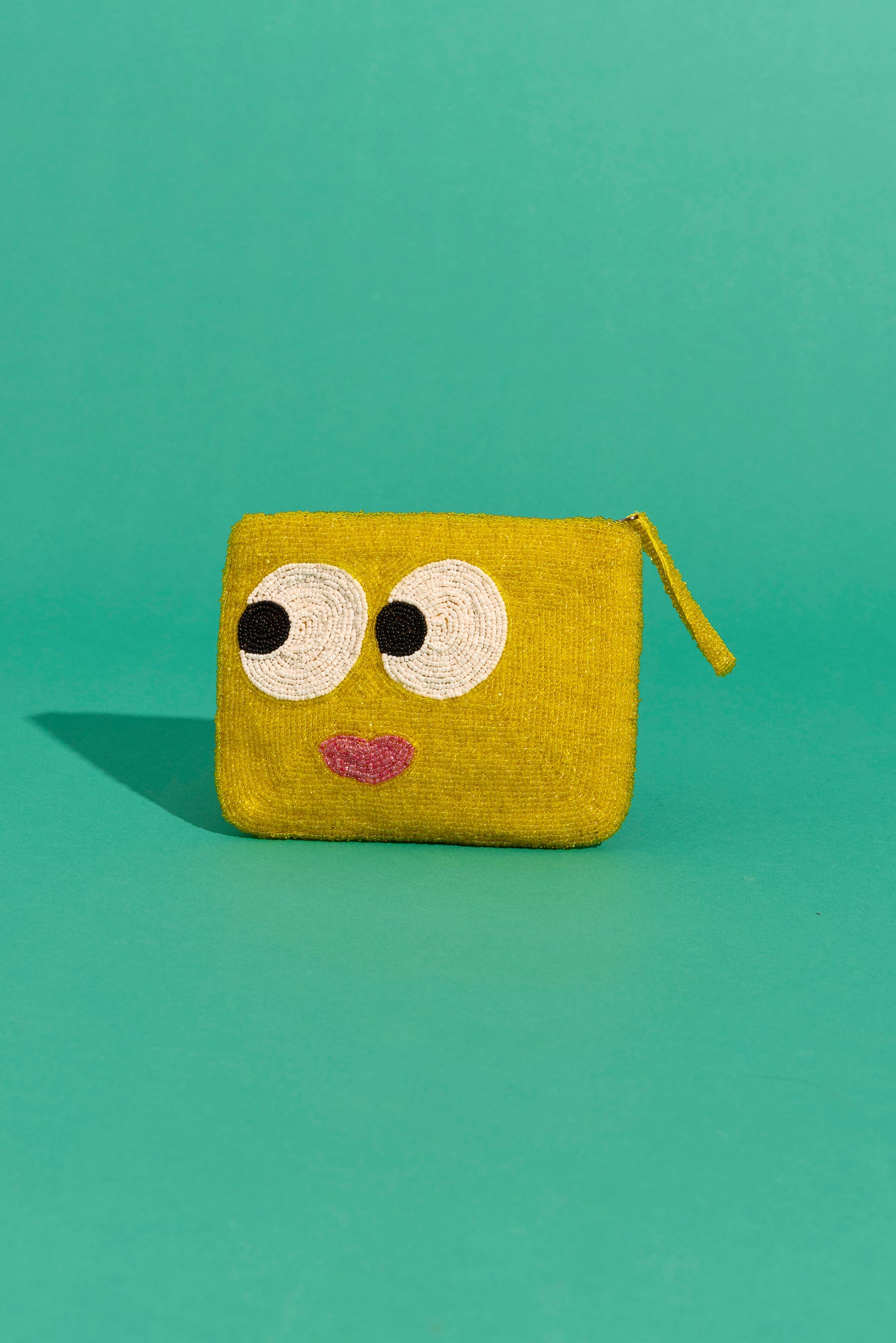 Big Eyes Sweetheart Mini Beaded Clutch - Yellow