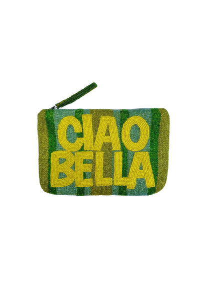 Ciao bella bead clutch - stripe green and yellow