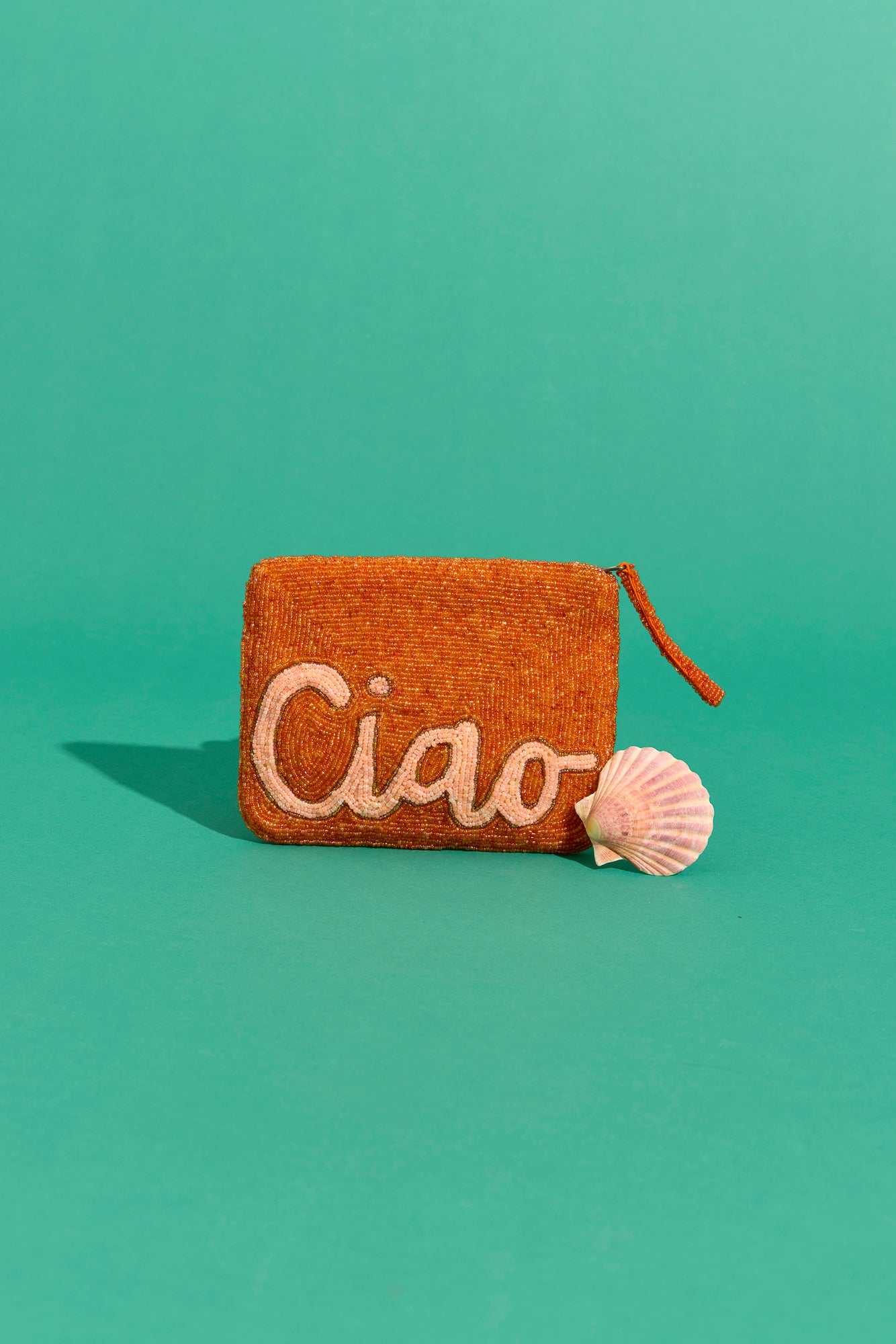 Ciao Mini Beaded Clutch - Peach and Pink
