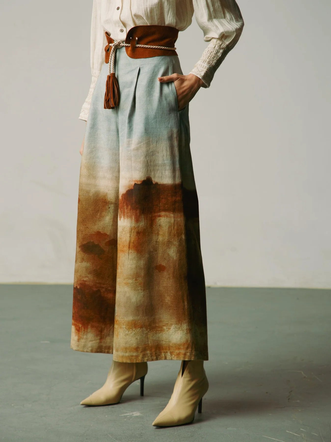 Blotch Wide Leg Trousers