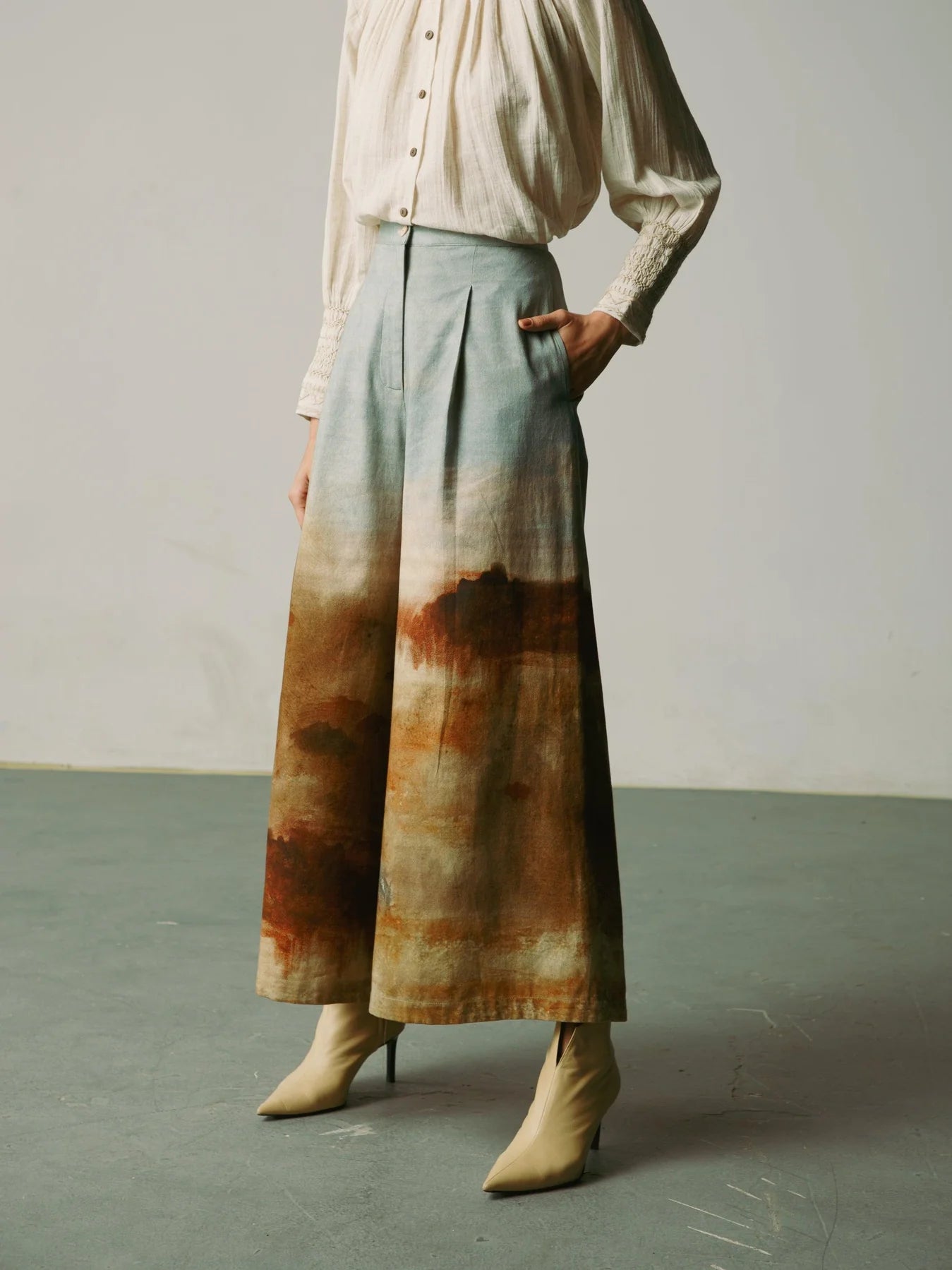 Blotch Wide Leg Trousers