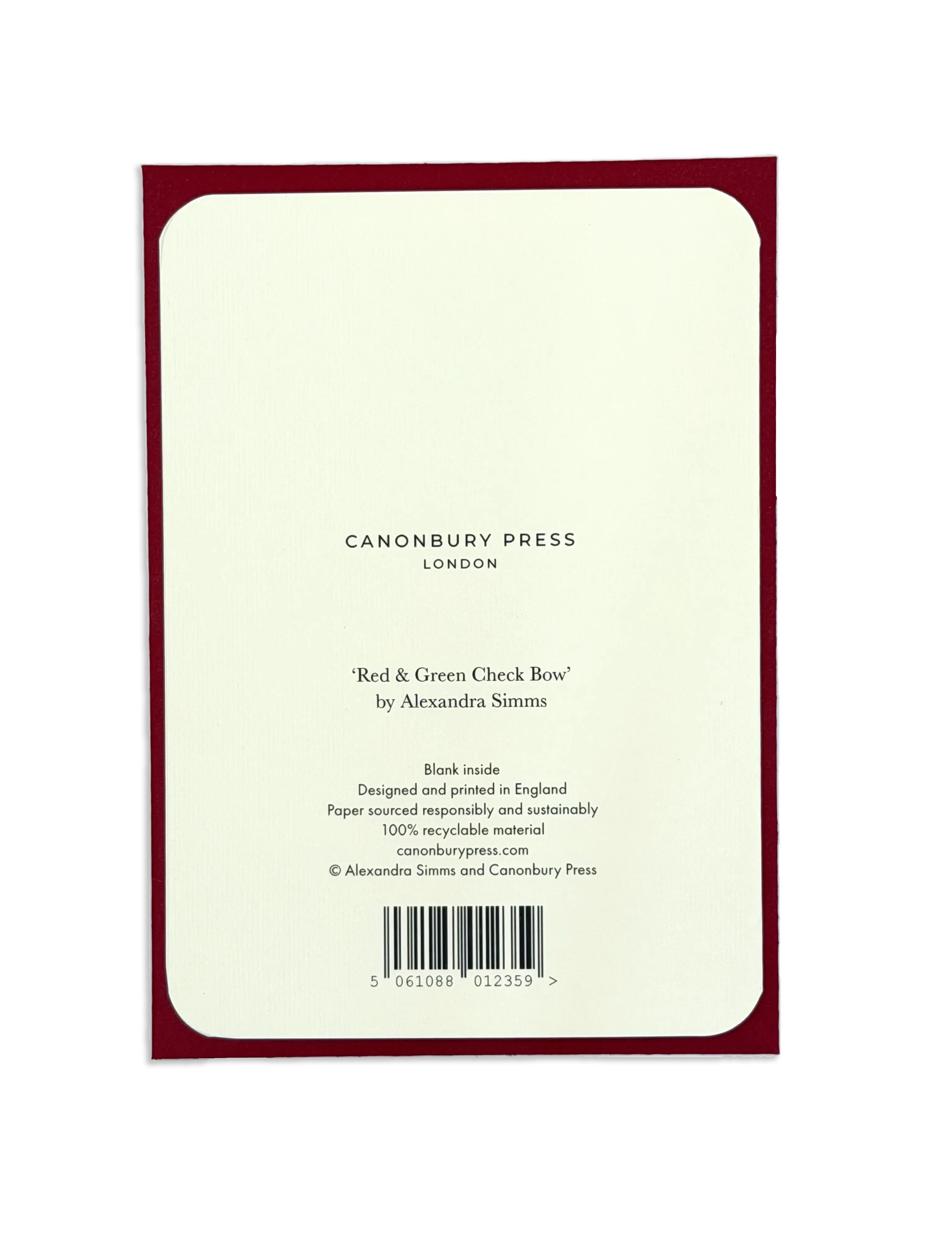 Red & Green Tartan Bow Card