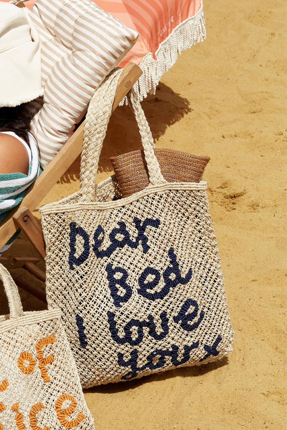 Dear Bed I Love You - Natural and indigo