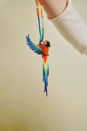 parrot beaded pendent necklace 
