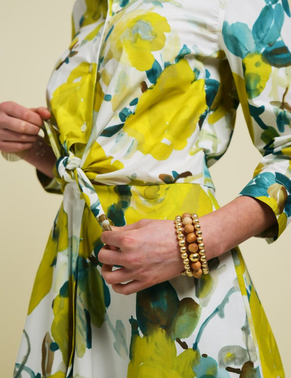 floral yellow and green dress 