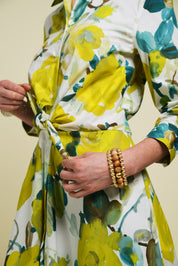 floral yellow and green dress 