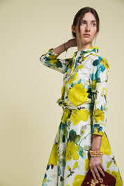 floral yellow and green dress 