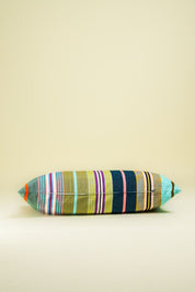 multi coloured stripe cushion