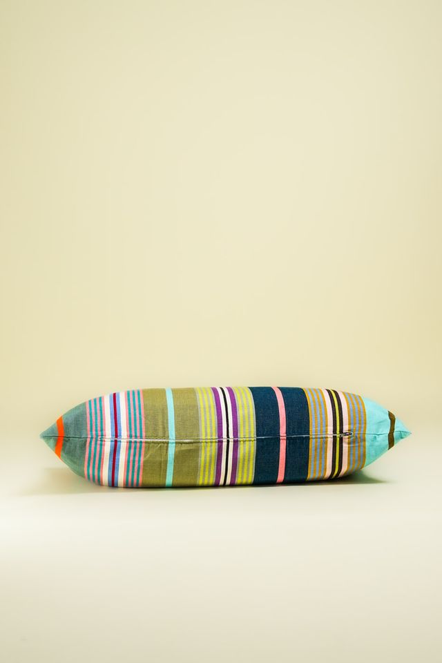 multi coloured stripe cushion
