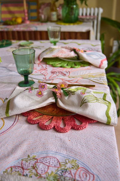 Malva flower napkins - Set of 2