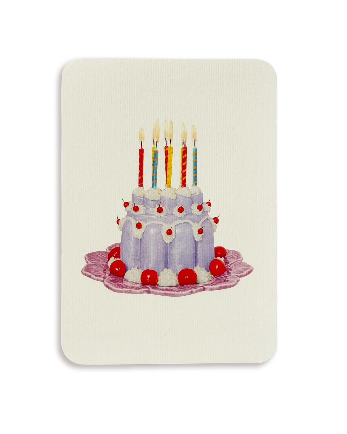 Lavender Cream Blancmange Cake Greeting Card