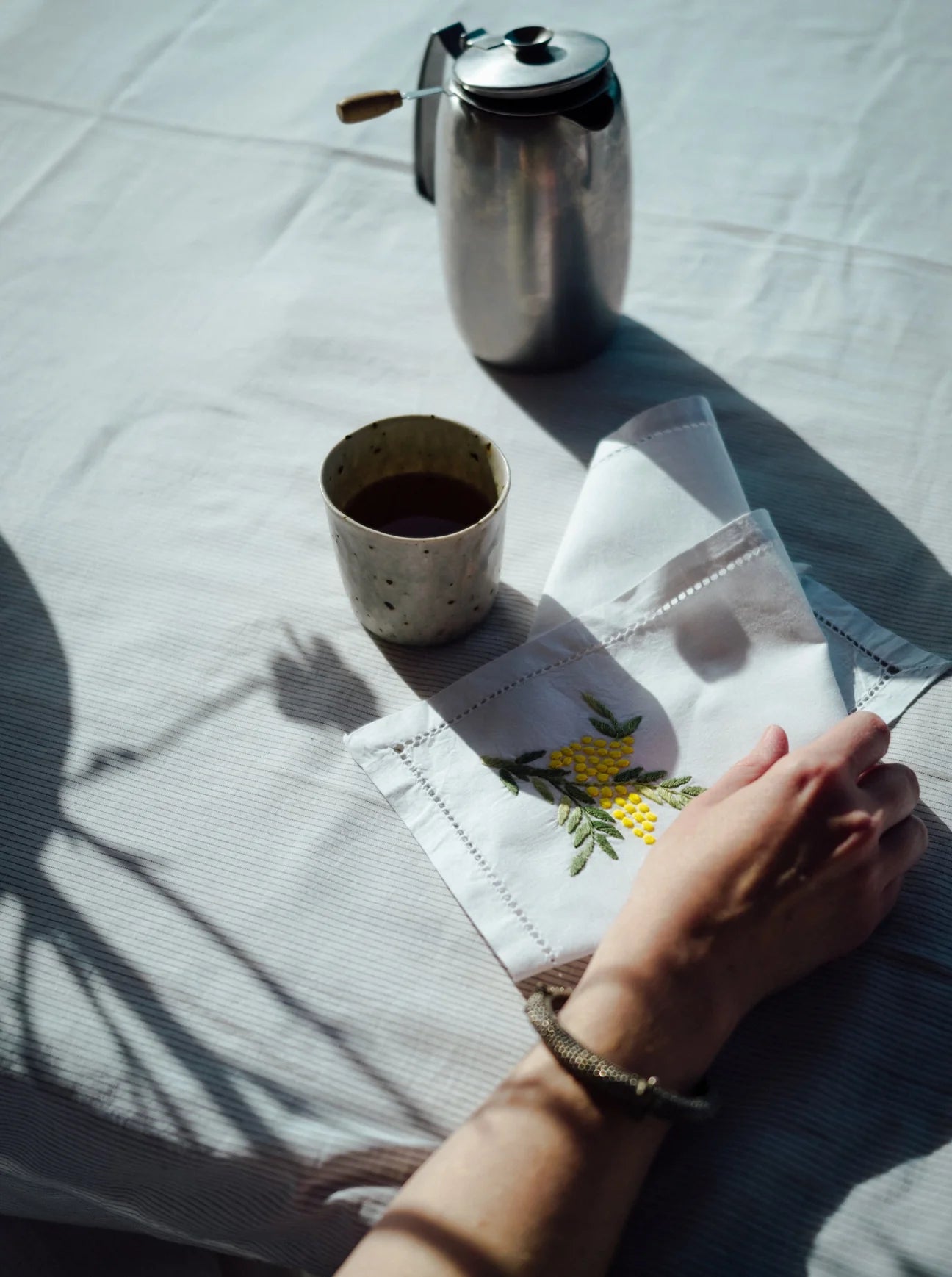 Mimosa flower napkins - Set of 2