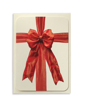 Orange Silk Organza Bow Greeting Card