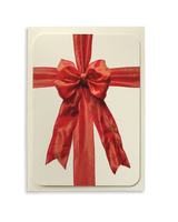 Orange Silk Organza Bow Greeting Card