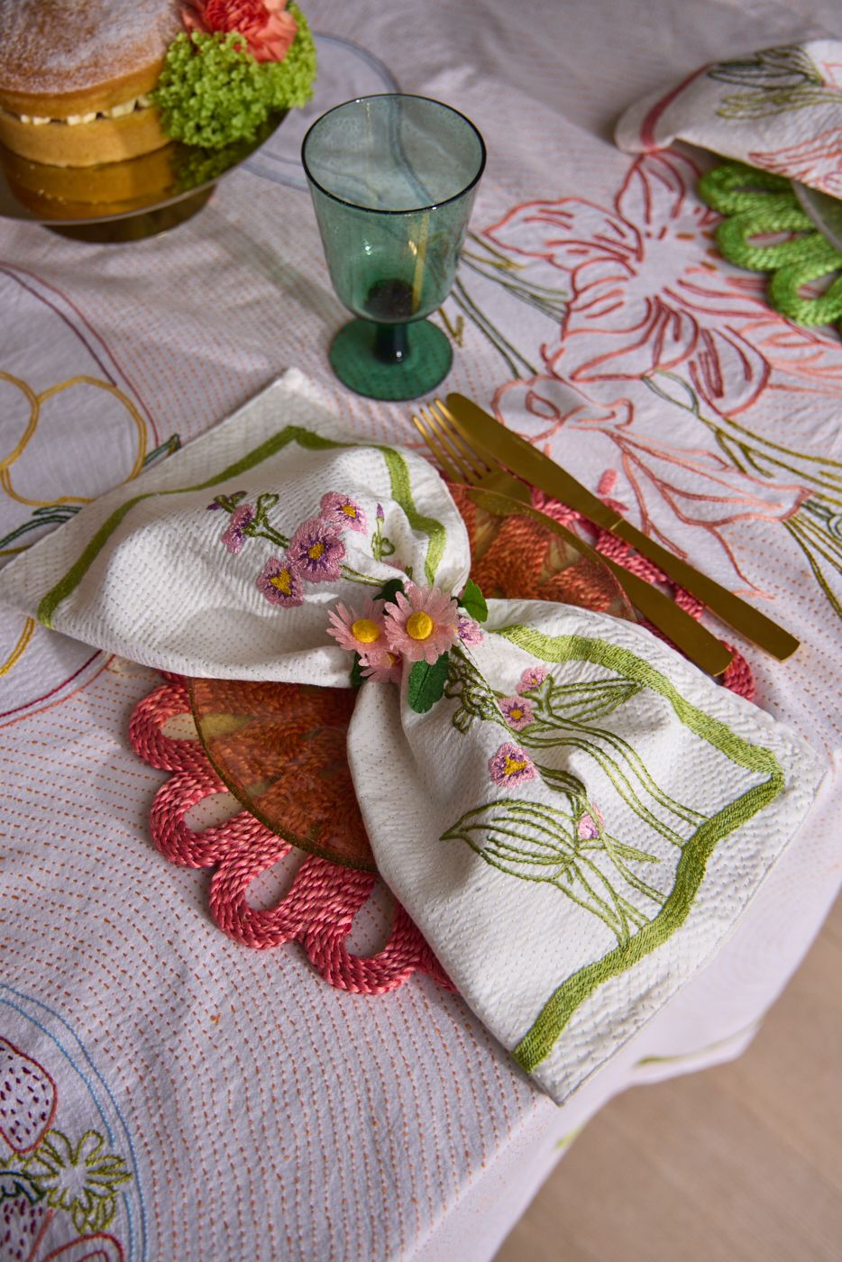 Malva flower napkins - Set of 2