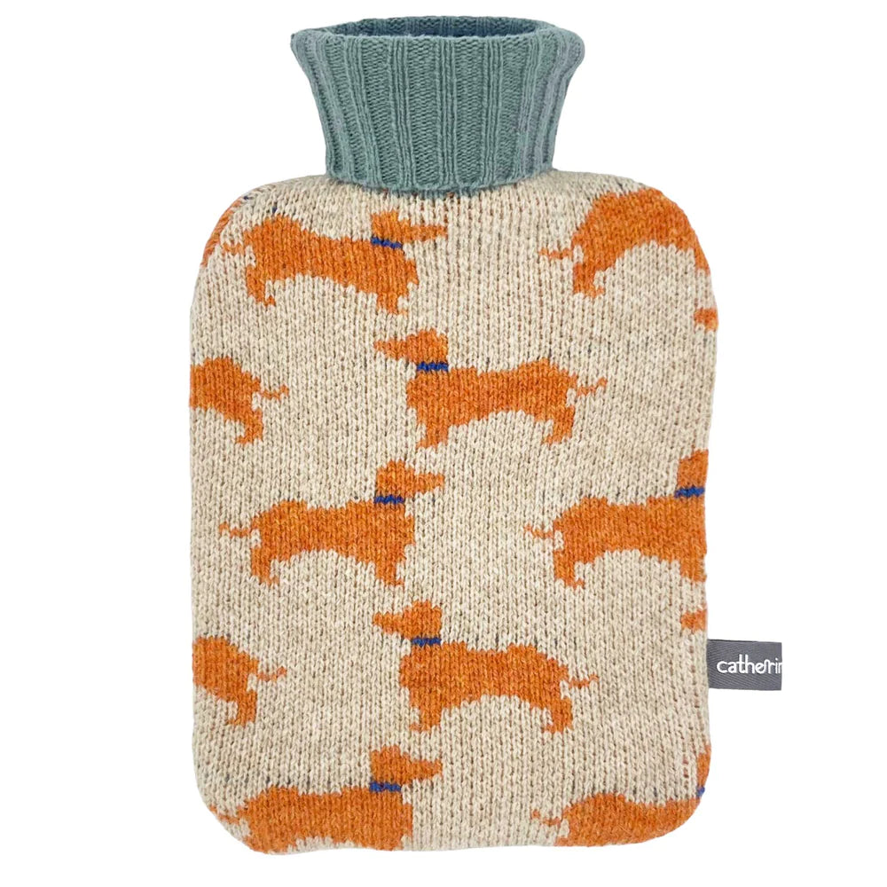 Lambswool Hot Water Bottle - Sausage Dogs